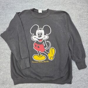 Vintage Mickey Mouse Sweatshirt Men's XL Black Signal Tag Daytona Florida USA